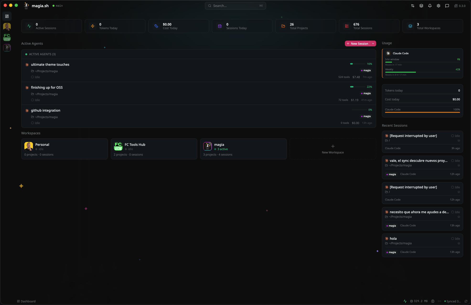 Magia app — agentic development environment